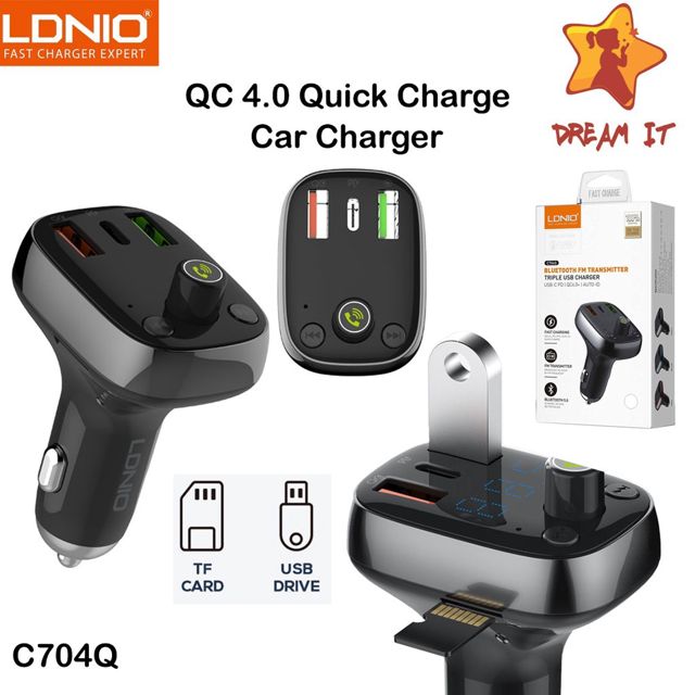 LDNIO C704Q Émetteur FM Bluetooth Chargeur