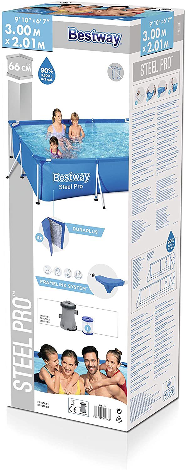 Bestway 56411 Piscine 300x201x66cm avec pompe