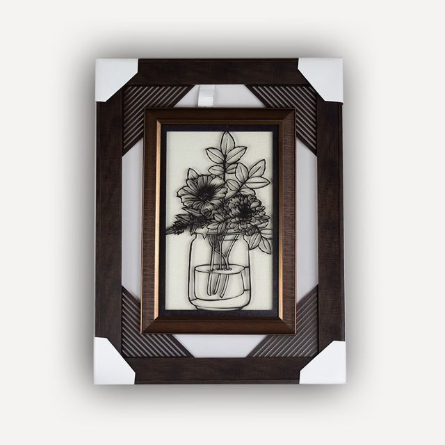 Belle décoration murale à 3 cadres en bois